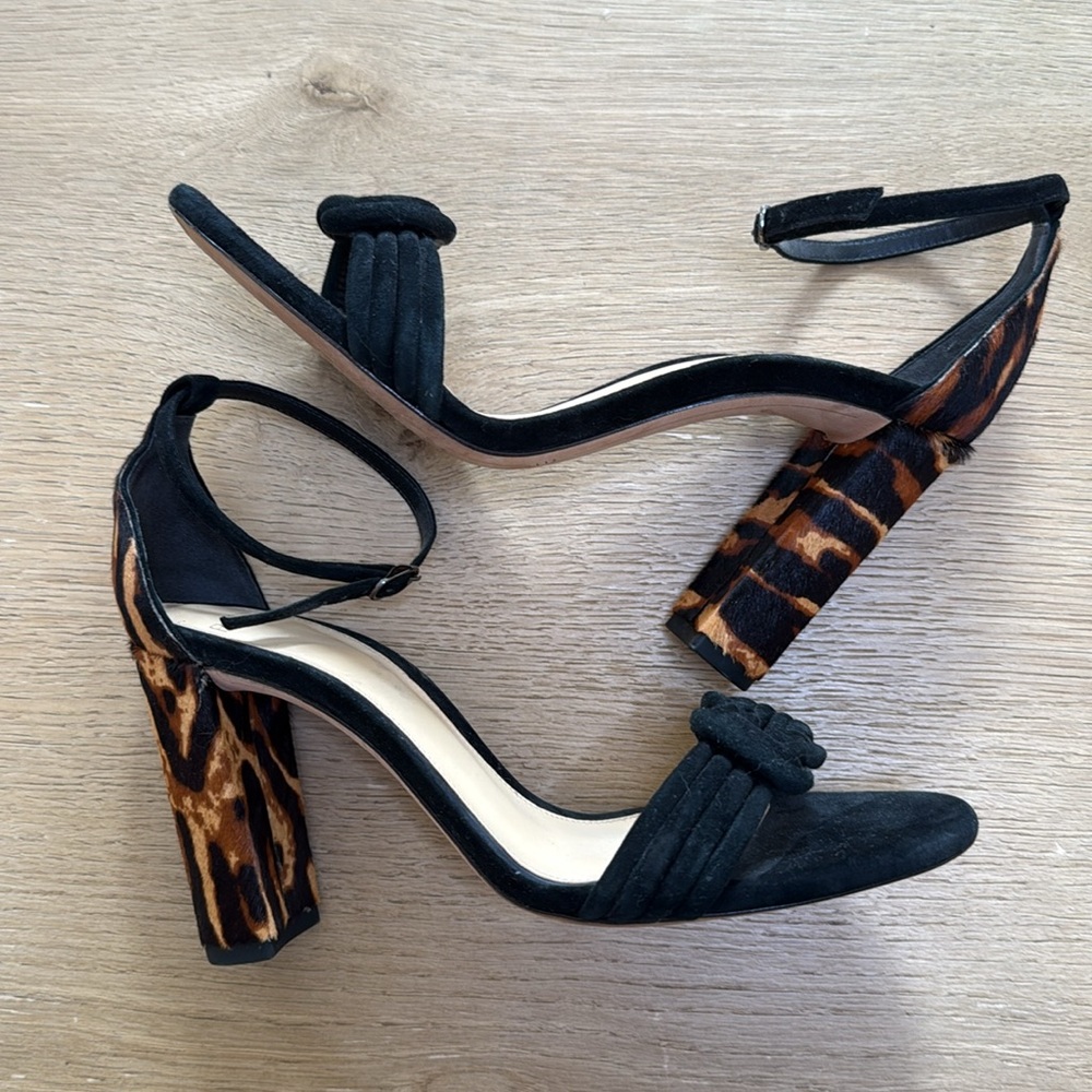 Alexandre Birman Leopard Print Block Heel Open Toe Vicky Sandal - Picture 3 of 7